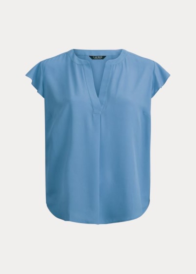 Tops Ralph Lauren Mujer Azules - Georgette Flutter-Sleeve - XGRMU4205